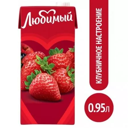 Любимый Клубничное настроение 0,95 л. (12 пак.) - основное фото