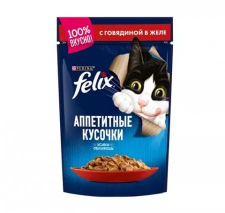 FELIX / Феликс с говядиной в желе, 75г. 26шт. - основное фото