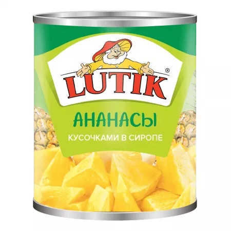 Ананасы LUTIK кусочки в сиропе, 850г.ж/б (1) – 510,00 - основное фото
