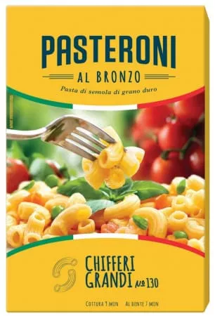 Макаронные изделия Pasteroni Chifferi Grandi № 130 рожки большие 450 г - основное фото
