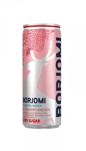 Напиток Borjomi Flavored Water Дикая земляника-Экстракт артемизии без сахара, 0,33л, 12 шт - основное фото