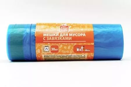 Мешки для мусора с завязками Fine Life 60л.30шт. - основное фото