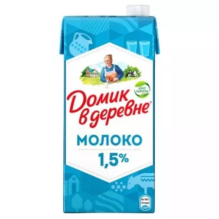 Молоко Домик в деревне 1,5% 950 мл (12 шт) - основное фото