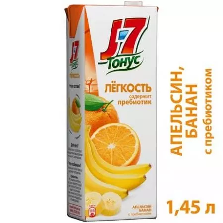 J7 Тонус Апельсин и банан с пребиотиком 1,45 л. (8 пак.) - основное фото