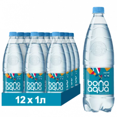 Вода БонаАква / BonаAqua 1 л. без газа  (12 бут.) - основное фото