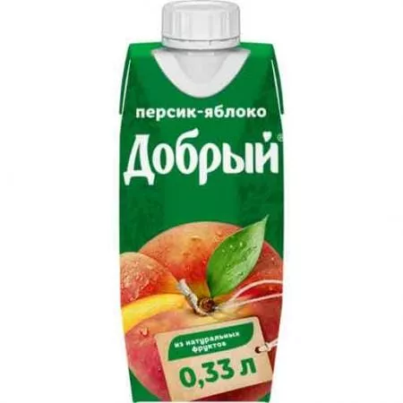 Сок Добрый Персик-яблоко 0,33л. (24 шт.) - основное фото