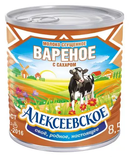 Молоко сгущенное АЛЕКСЕЕВСКОЕ, 360г - основное фото