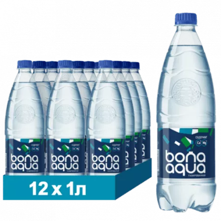 Вода БонаАква / BonаAqua 1 л. газированная (12 бут.) - основное фото