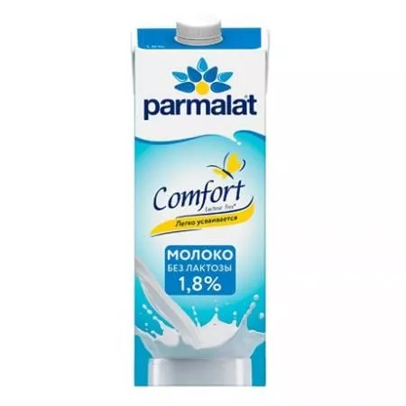 Молоко Parmalat Comfort / Пармалат кофорт безлактозное 1,8% 1л. (12 шт.) - основное фото