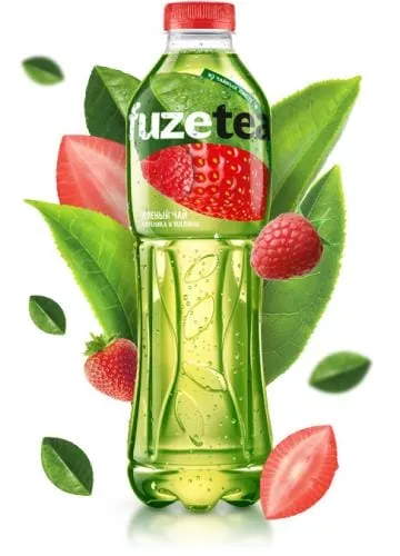 FUZE Tea Зеленый Клубника-Малина 1 л. (12 бут.) - основное фото