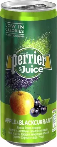 Вода Перье / Perrier 0,25 л. яблоко-черная смородина газированная   (24 шт.) - основное фото
