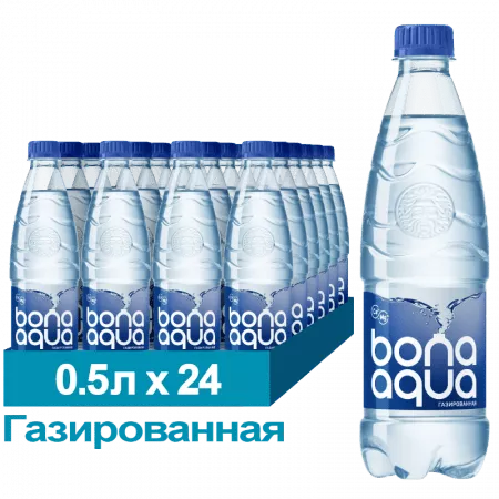 Вода БонаАква / BonаAqua 0,5 л. газированная (24 бут.) - основное фото