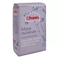 Мука С.Пудовъ льняная полуобезжиренная, 400г - основное фото