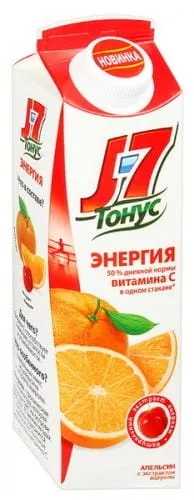J7 Тонус Апельсин с экстрактом ацеролы 0,9 л. (6 пак.) - основное фото
