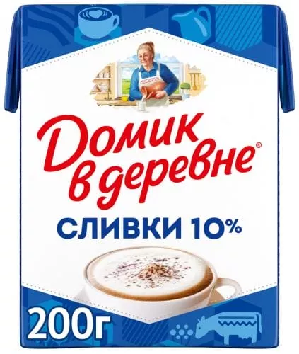 Сливки Домик в деревне 10% 196 мл (18 шт) - основное фото