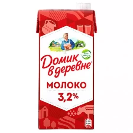 Молоко Домик в деревне 3,2% 950 мл  (12 шт) - основное фото