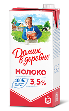 Молоко Домик в деревне 3,5% 950 мл (12 шт) - основное фото