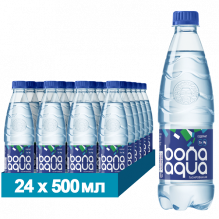 Вода БонаАква / BonаAqua 0,5 л. газированная (24 бут.) - основное фото