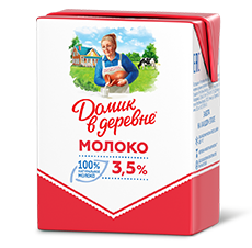 Молоко Домик в деревне 3,5% 0,2л (18 шт) - основное фото