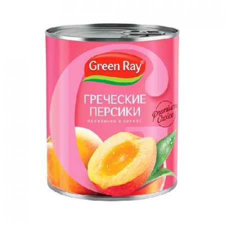 Персики в сиропе половинки Green Ray, 850гр. - основное фото