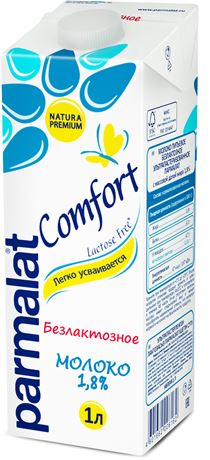 Молоко Parmalat Comfort / Пармалат кофорт безлактозное 1,8% 1л. (12 шт.) - основное фото