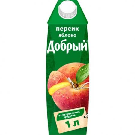 Сок Добрый Персик+Яблоко 1л. (12 шт.) - основное фото