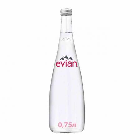 Вода Evian / Эвиан 0,75 л. б/г (12 бут.) стекло - основное фото