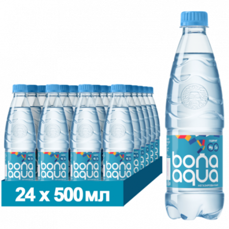 Вода БонаАква / BonаAqua 0,5 л.  б/газ. (24 бут.) - основное фото