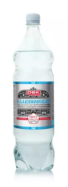 Вода Славяновская ОВК 1 л. газированная (12 бут.) - дополнительное фото