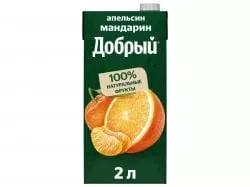 Сок Добрый Апельсин и мандарин 2л. (6 шт)