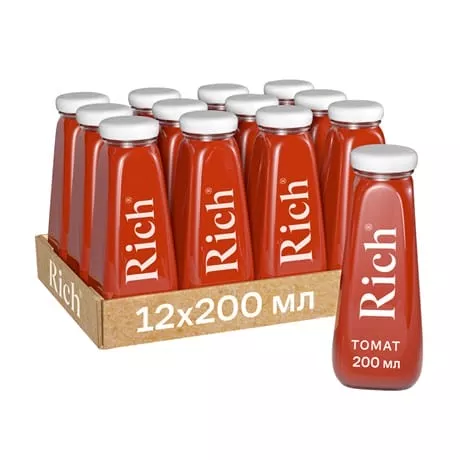 Сок Rich томатный с солью, 0,2л (12) - дополнительное фото
