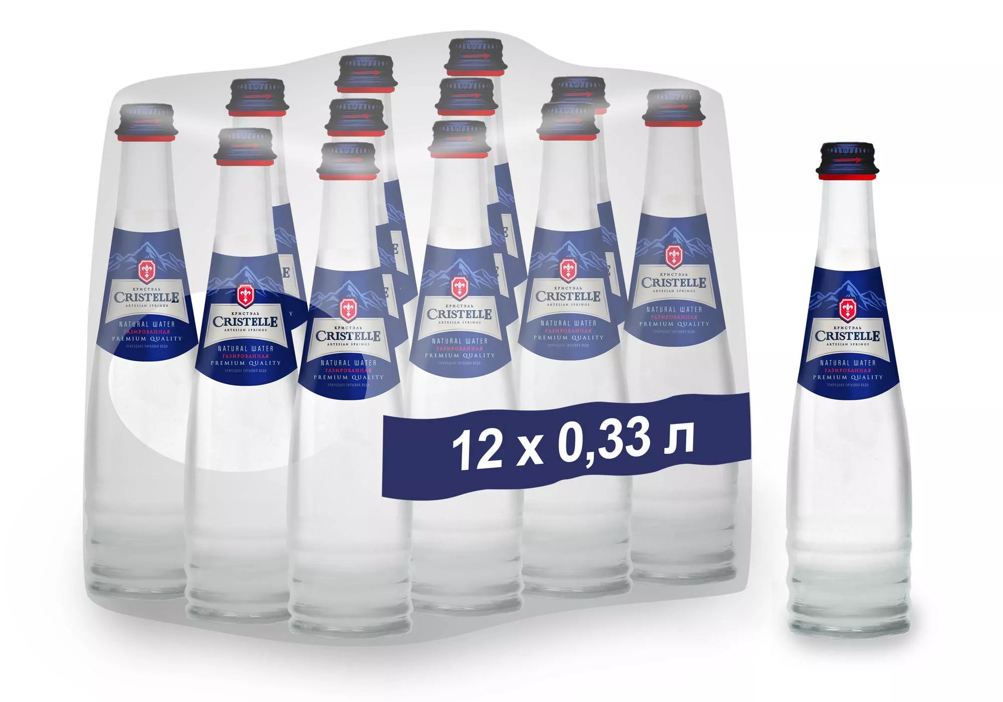 Вода Кристэль (Сristelle) 0,33 газированная (12шт) - дополнительное фото