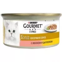 GOURMET/ Гурмэ Gold мусс с лососем и цыпленком, 85 г, 24шт.