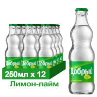 Напиток Добрый Лимон - лайм газированный 0,25л стекло (12)