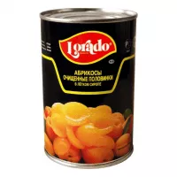 Абрикосы LORADO половинки в легком сиропе, 425 г. ж/б (1) 