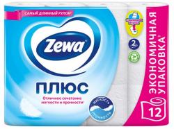 Туалетная бумага Zewa Плюс Белая (12 шт)