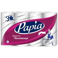 Бумажные полотенца PAPIA 3 слоя (4 шт.)