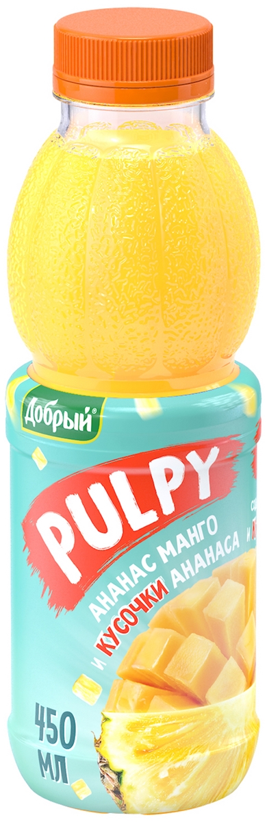 Напиток сокосодержащий Pulpy Pulpy Ананас-Манго, 450мл - дополнительное фото