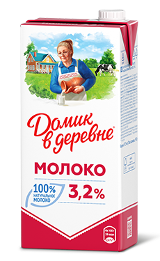 Молоко Домик в деревне 3,2% 950 мл  (12 шт) - дополнительное фото
