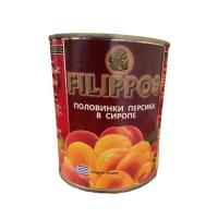 Персики в сиропе половинки FILIPPOS 830гр.