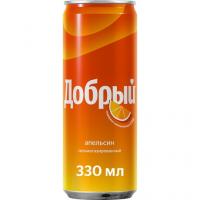 Напиток Добрый Апельсин с витамином С газ. 0,33 ж/б (24)