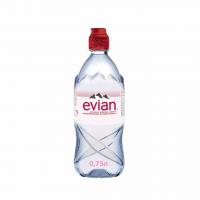 Вода Evian / Эвиан 0,75 л. без газа (6 бут.) спорт