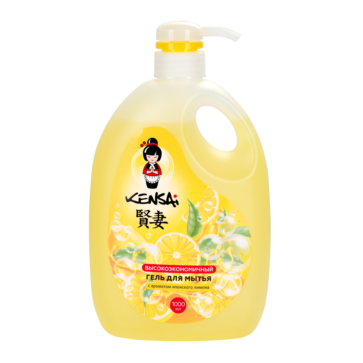 Гель для мытья посуды и дестких принадлежностей KENSAI, японский лимон, 1л - дополнительное фото