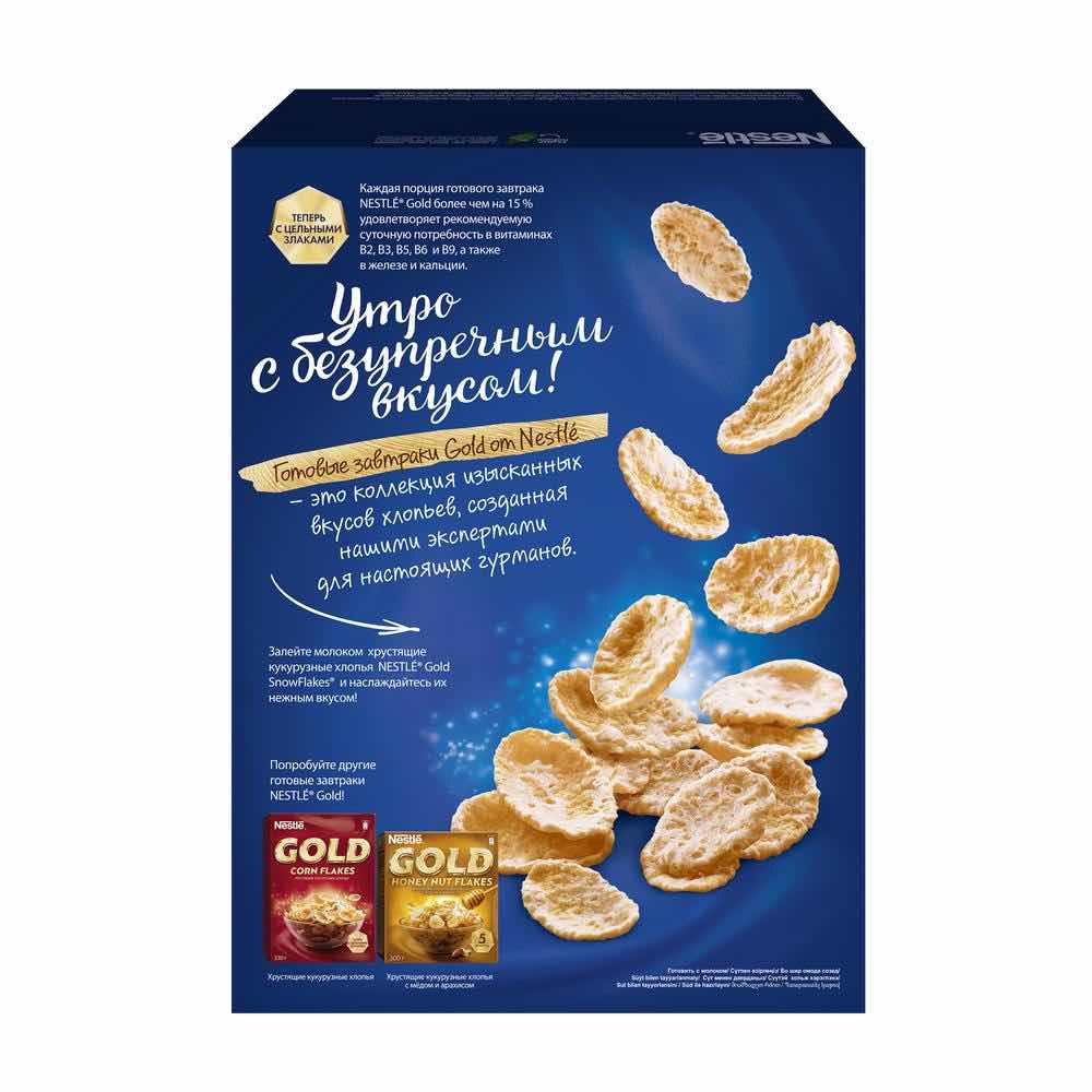 Хлопья Nestle Gold Snow Flakes кукурузные с сахаром 300 г - дополнительное фото