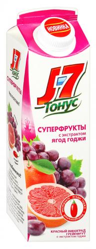 J7 Тонус Красный виноград и грейпфрут 0,9 л. (6 пак.) - дополнительное фото