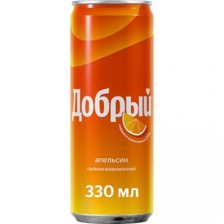 Напиток Добрый Апельсин с витамином С газ. 0,33 ж/б (24) - дополнительное фото