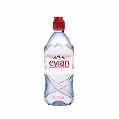 Вода Evian / Эвиан 0,75 л. без газа (6 бут.) спорт - дополнительное фото