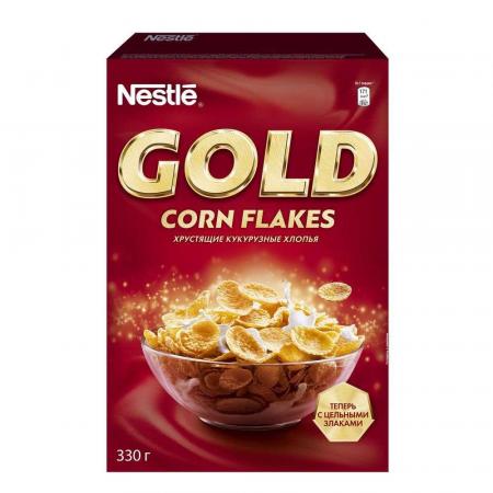 Хлопья Nestle Gold Corn Flakes кукурузные хлопья, 330г - дополнительное фото